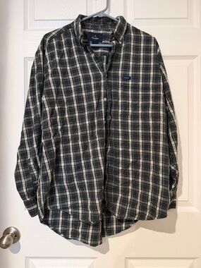Ivy crew Dark Green and White Plaid Cotton Shirt